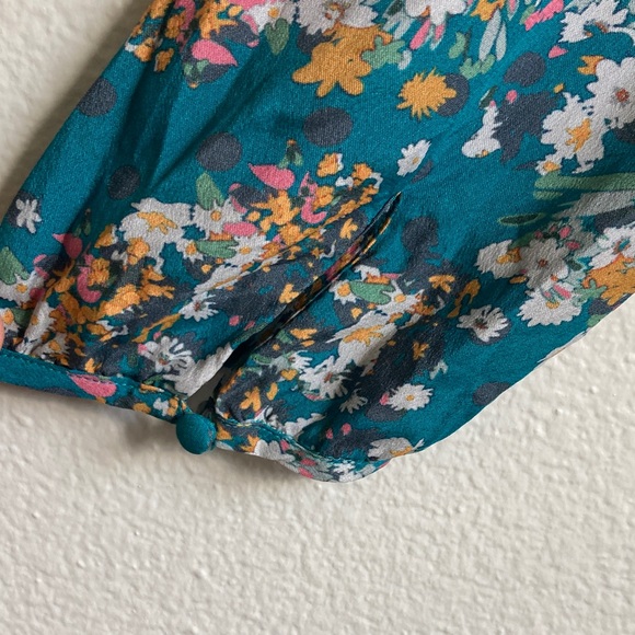 Anthropologie Kachel Teatime Silk Viscose Blend Floral Jumpsuit Wide Leg sz 8 - Picture 11 of 14